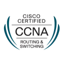 CCNA Routing and Switching badge, issued by Cisco